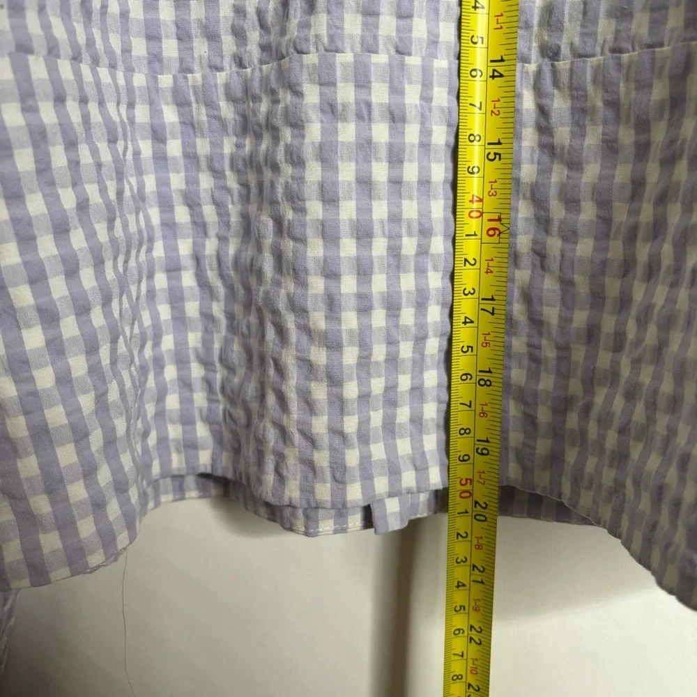 Anthropologie Maeve Crop Gingham Blouse Purple size 22W - Picture 13 of 14